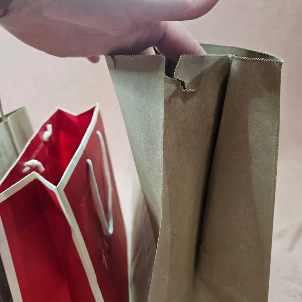 Talbots Lot of 4 Shopping Gift Bags Craft Brown and Red